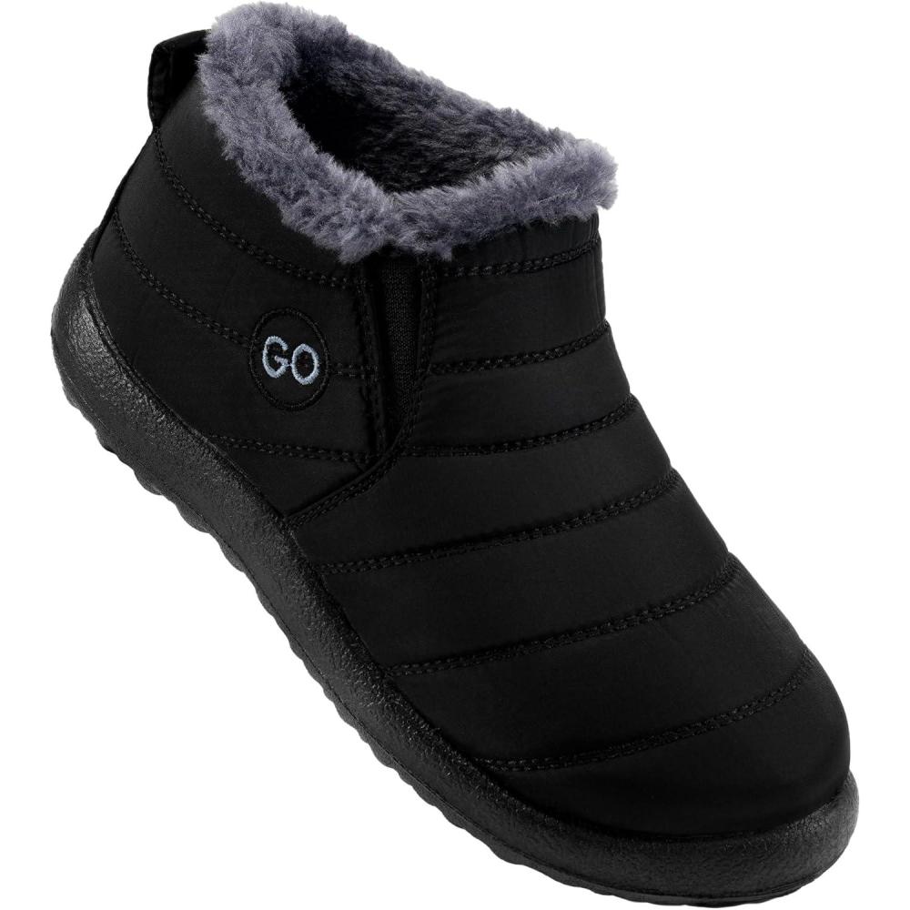 imageDUOYANGJIASHA Womens Snow Boots Winter Shoes Warm Fur Lined Ankle Booties Waterproof Comfortable Boots for WomenBlack
