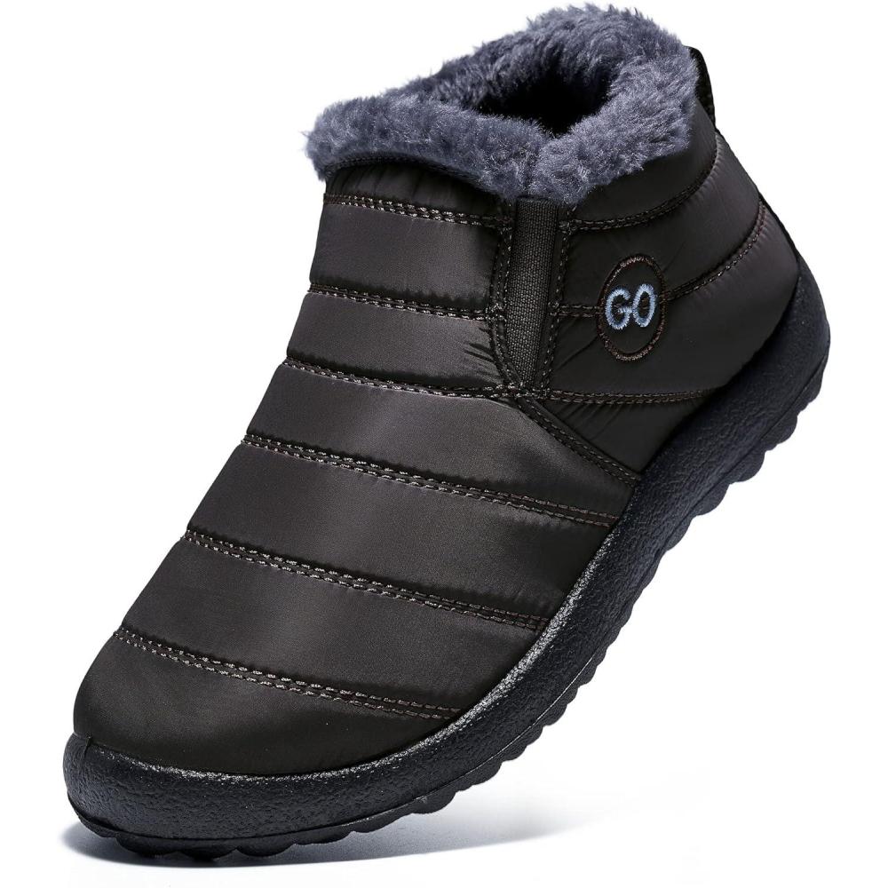 imageDUOYANGJIASHA Womens Snow Boots Winter Shoes Warm Fur Lined Ankle Booties Waterproof Comfortable Boots for WomenBrown