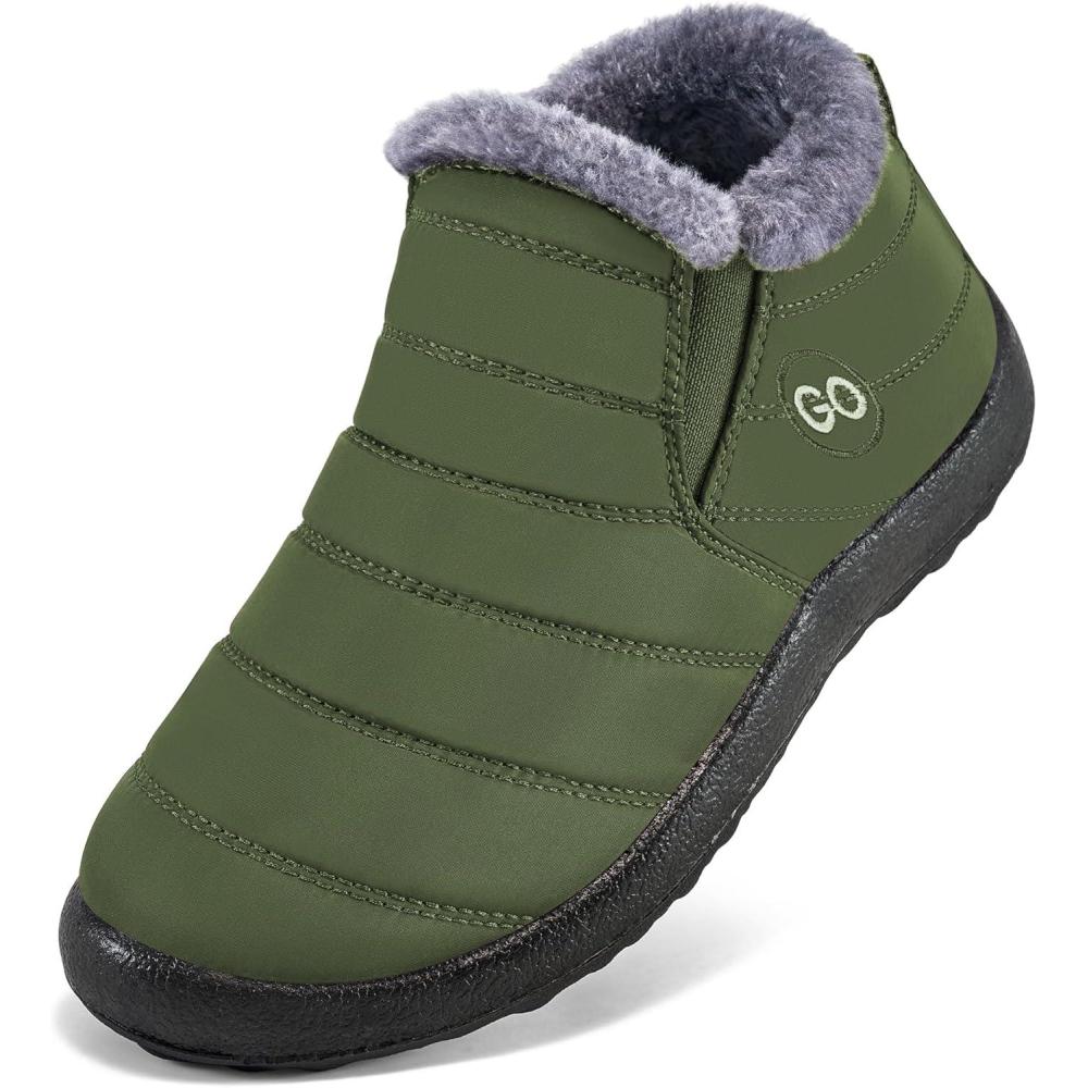 imageDUOYANGJIASHA Womens Snow Boots Winter Shoes Warm Fur Lined Ankle Booties Waterproof Comfortable Boots for WomenGreen