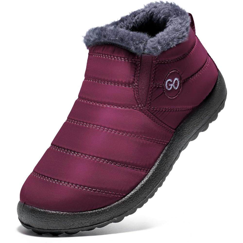 imageDUOYANGJIASHA Womens Snow Boots Winter Shoes Warm Fur Lined Ankle Booties Waterproof Comfortable Boots for WomenWinered