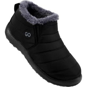 DUOYANGJIASHA Womens Snow Boots Winter Shoes Warm Fur Lined Ankle Booties Waterproof Comfortable Boots for Women(Black)