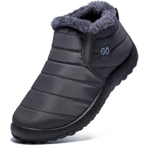 DUOYANGJIASHA Womens Snow Boots Winter Shoes Warm Fur Lined Ankle Booties Waterproof Comfortable Boots for Women(Grey)