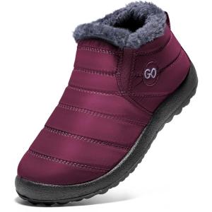 DUOYANGJIASHA Womens Snow Boots Winter Shoes Warm Fur Lined Ankle Booties Waterproof Comfortable Boots for Women(Winered)