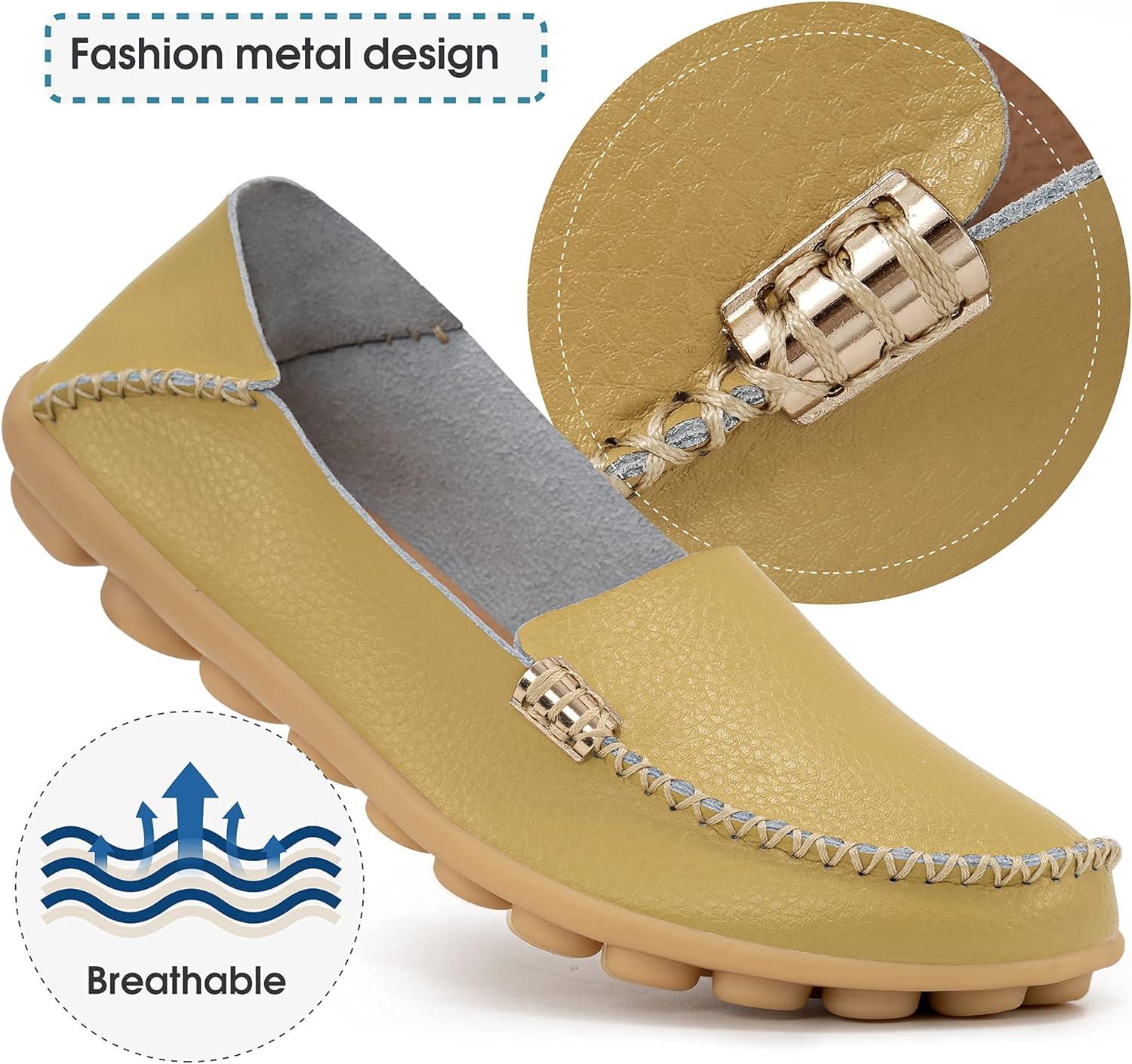 imageDUOYANGJIASHA Womens Comfortable Loafers Casual Round Toe Moccasins Wild Driving Flats Soft Walking Shoes Women Slip On50 Applegreen