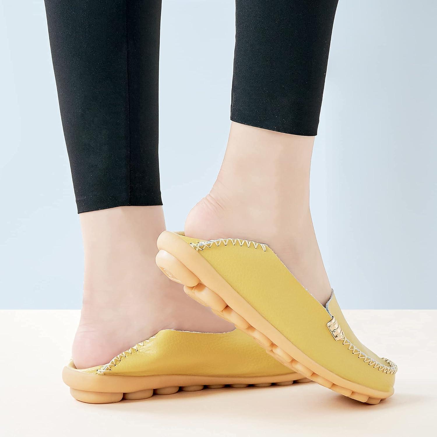 imageDUOYANGJIASHA Womens Comfortable Loafers Casual Round Toe Moccasins Wild Driving Flats Soft Walking Shoes Women Slip On50 Applegreen