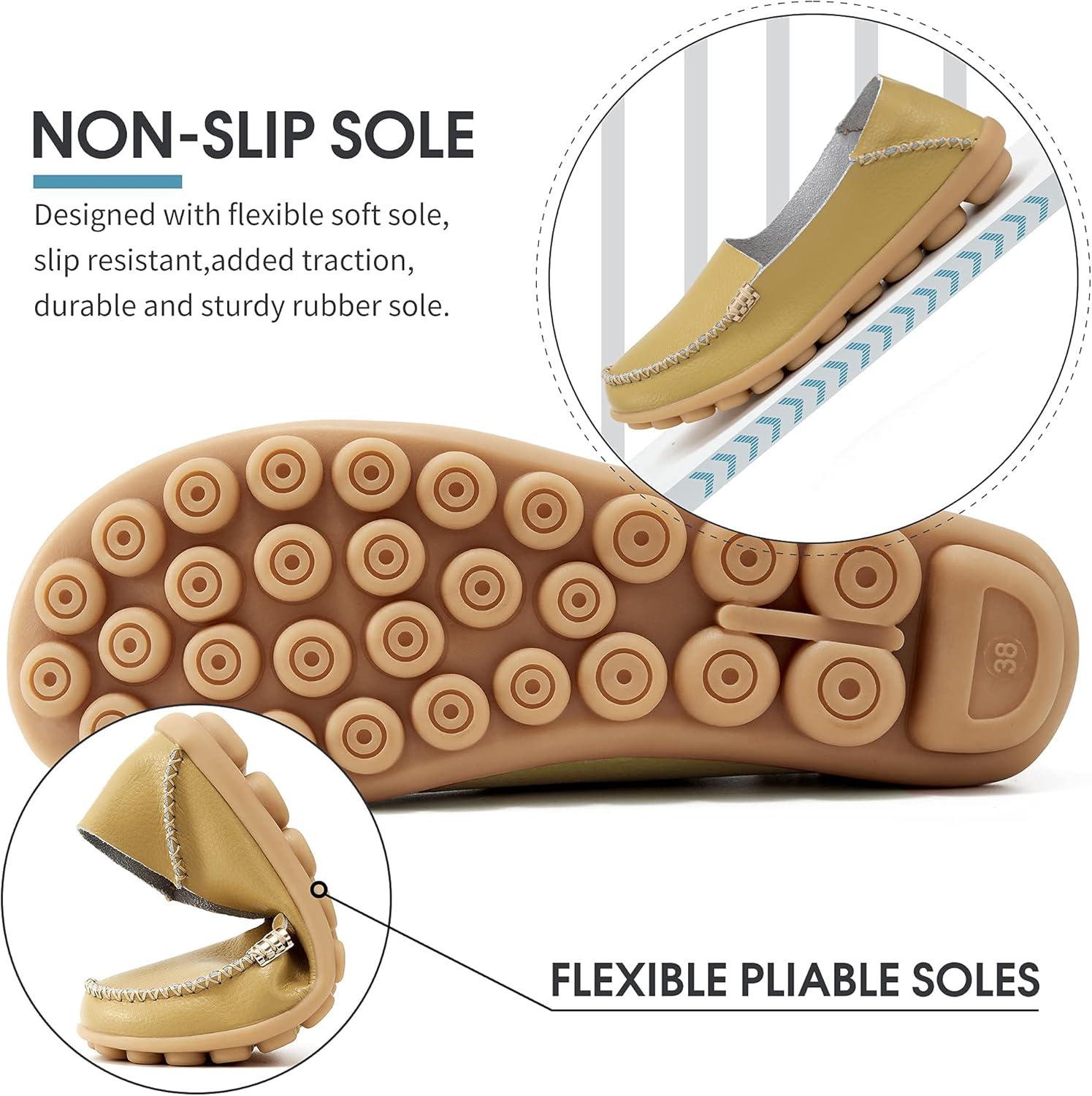 imageDUOYANGJIASHA Womens Comfortable Loafers Casual Round Toe Moccasins Wild Driving Flats Soft Walking Shoes Women Slip On50 Applegreen
