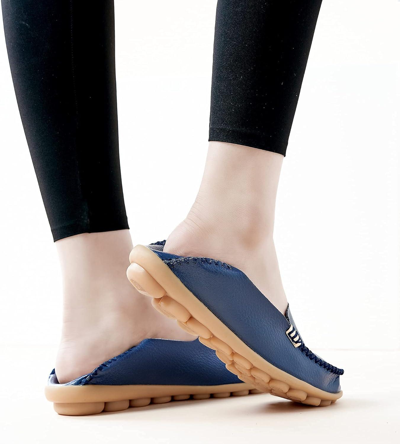 imageDUOYANGJIASHA Womens Comfortable Loafers Casual Round Toe Moccasins Wild Driving Flats Soft Walking Shoes Women Slip On50 Darkblue