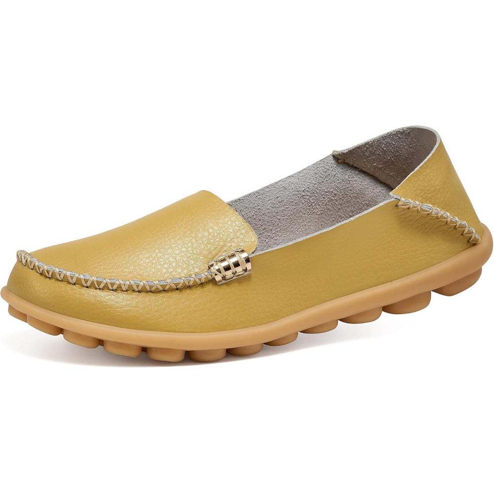 imageDUOYANGJIASHA Womens Comfortable Loafers Casual Round Toe Moccasins Wild Driving Flats Soft Walking Shoes Women Slip On50 Applegreen