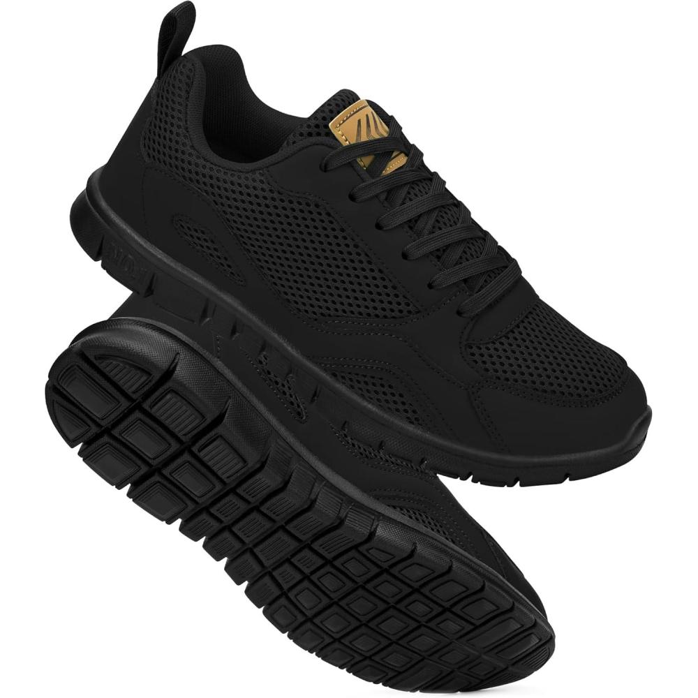 imageEcetana Womens Sneakers Tennis Shoes Casual Walking Shoes Lightweight Fashion Sneakers for Running 2025Allblack