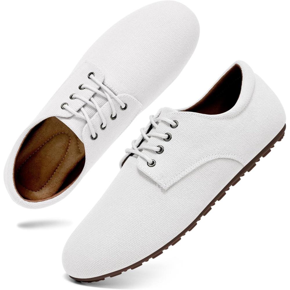 imageEcetana Womens Loafers Dressy Shoes Casual Comfortable Lace Up Walking Flats for Work Travel Fashion Penny LoafersWhite