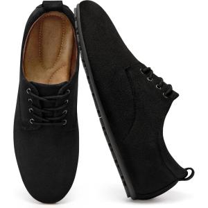 Ecetana Loafers for Women Work Shoes Comfortable Dressy Lace Up Penny Loafer for Casual Business Driving(Black)