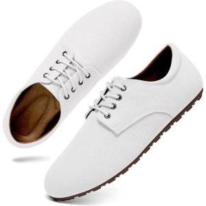 Ecetana Womens Loafers Dressy Shoes Casual Comfortable Lace Up Walking Flats for Work Travel Fashion Penny Loafers(White)
