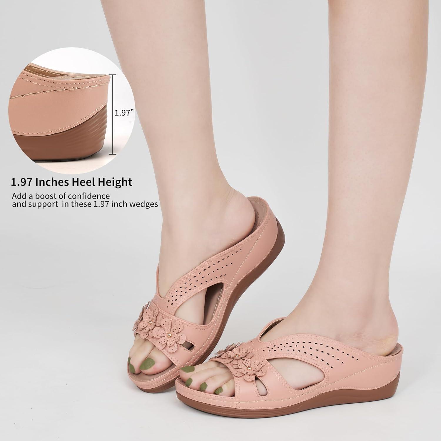 image:imageEcetana Sandals for Women Wedge Shoes Slides Sandals Platform Shoes