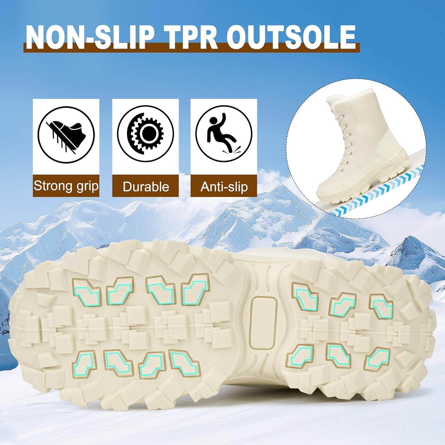 image:imageEcetana Womens Winter Snow Boots Waterproof Warm Fur Lined Comfortable Boots Non Slip MidCalf Outdoor Shoes for Walking