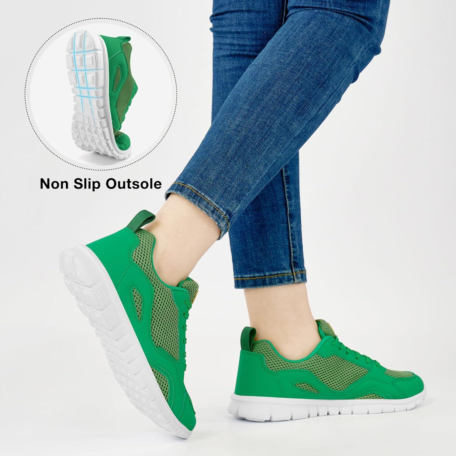 image:imageEcetana Sneakers for Womens Walking Tennis Shoes Comfortable Lightweight Breathable Casual NonSlip for Daily WorkGreen