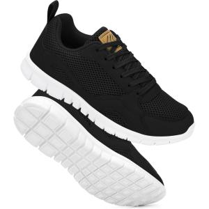 Ecetana Sneakers for Womens Walking Tennis Shoes Comfortable Lightweight Breathable Casual Non-Slip for Daily Work(Black)