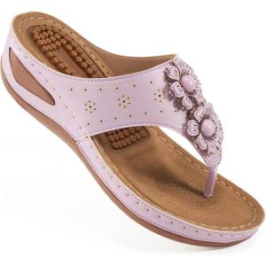 Ecetana Womens Sandals Platform Wedge: Comfortable Dressy Casual Summer Beach Shoes Slides Walking Flip Flops for Women