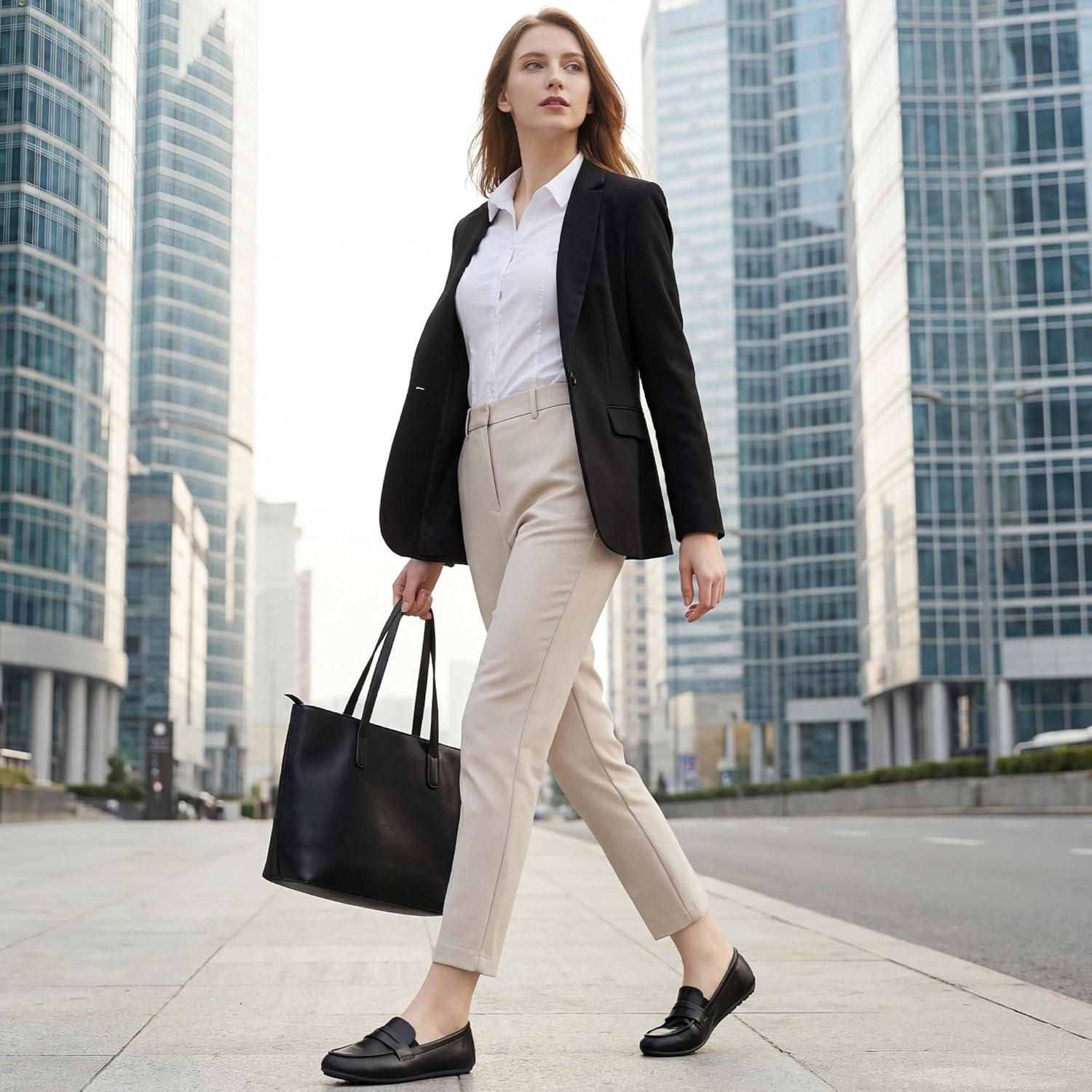 image:imageEcetana Womens Loafers Slip On Shoes Comfortable Casual Penny Loafer Dressy Work Flats Moccasins for Business DrivingBlack