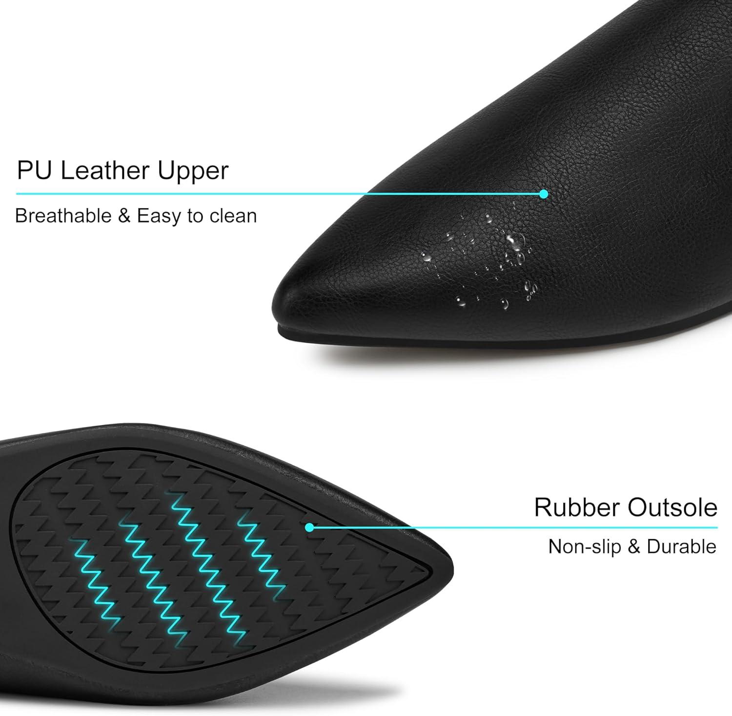 image:imageEcetana Mules for Women Dressy Shoes 2026 Pointed Toe Comfortable Casual Slingback Flats Slip On Work Business Backless LoafersBlack