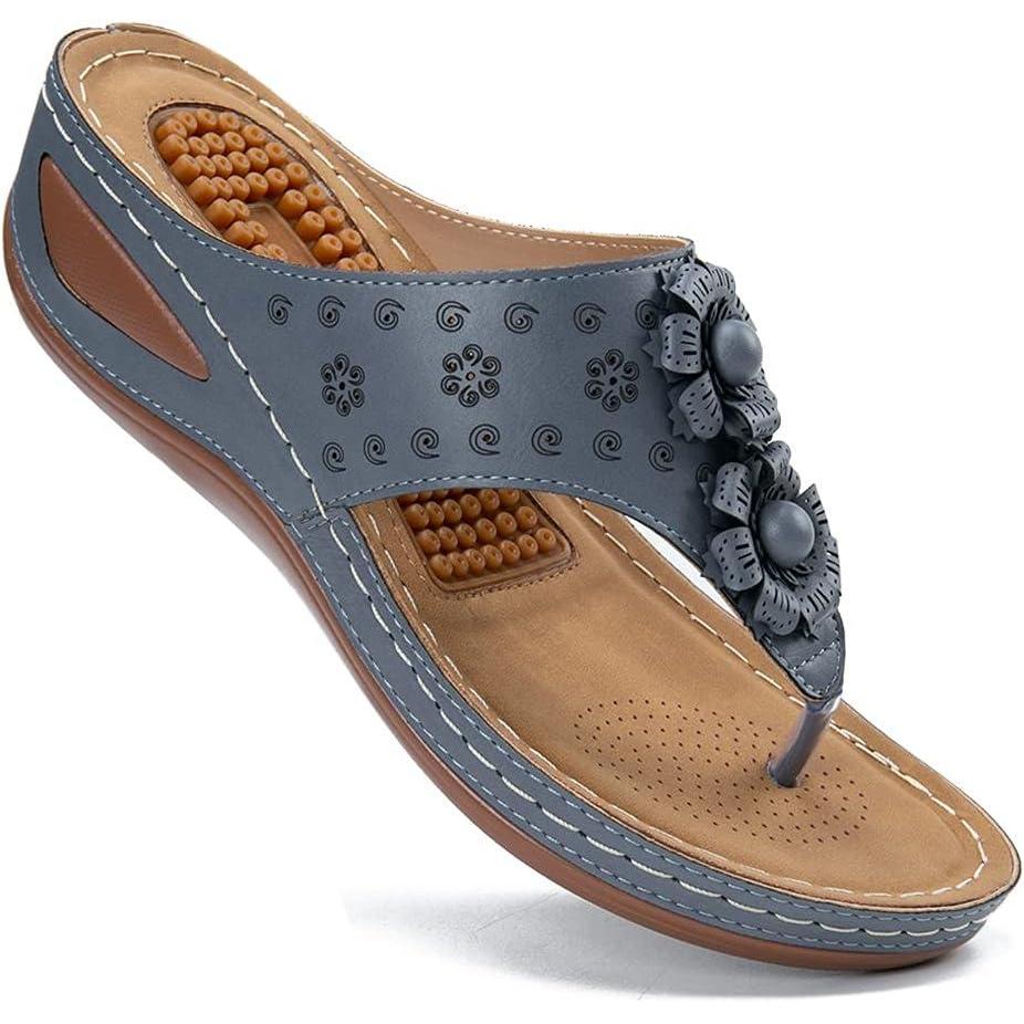 image:imageEcetana Womens Wedge Sandals Dressy 2026 Comfortable Casual Summer Flip Flops Walking Platform Slides ShoesBlue