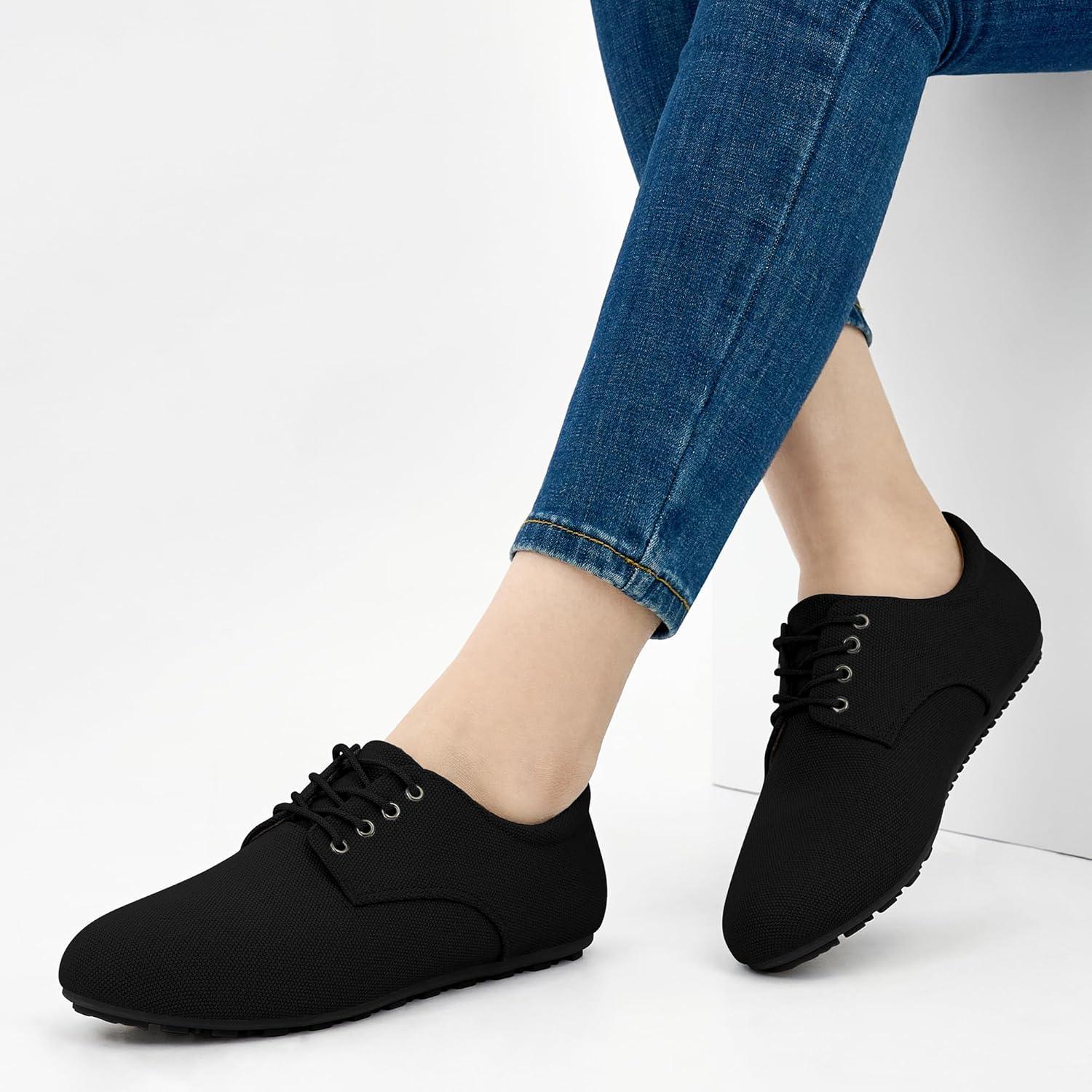 image:imageEcetana Womens Loafers Dressy Shoes 2026 Casual Comfortable Lace Up Walking Flats for Work Travel Fashion Penny LoafersBlack
