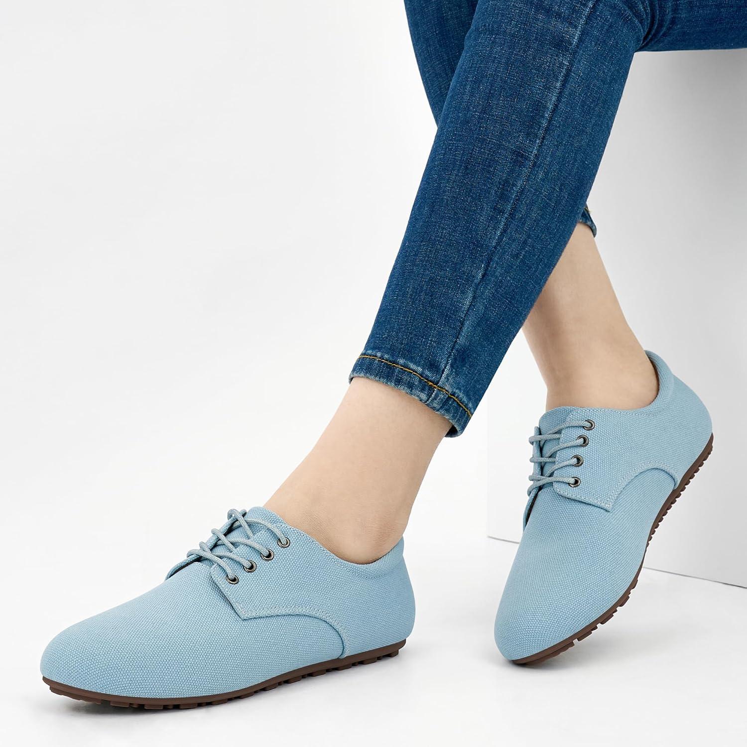 image:imageEcetana Womens Loafers Dressy Shoes 2026 Casual Comfortable Lace Up Walking Flats for Work Travel Fashion Penny LoafersBlue
