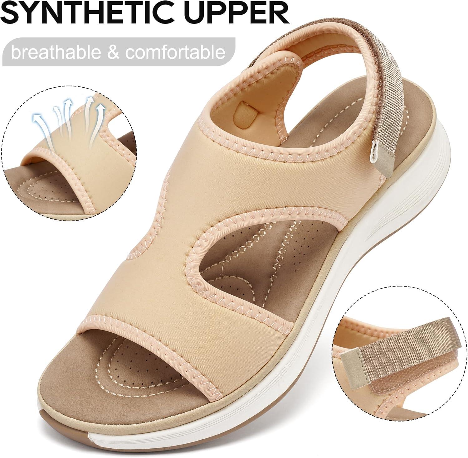 image:imageEcetana Womens Walking Sandals with Comfortable Arch SupportPink