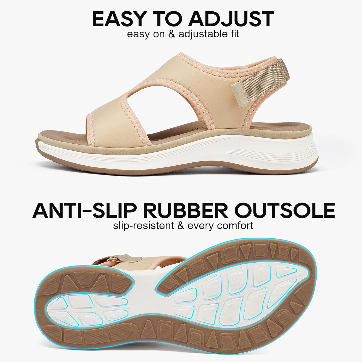 image:imageEcetana Womens Walking Sandals with Comfortable Arch SupportPink