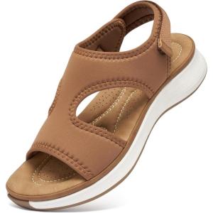 Ecetana Womens Walking Sandals with Comfortable Arch Support(Brown)