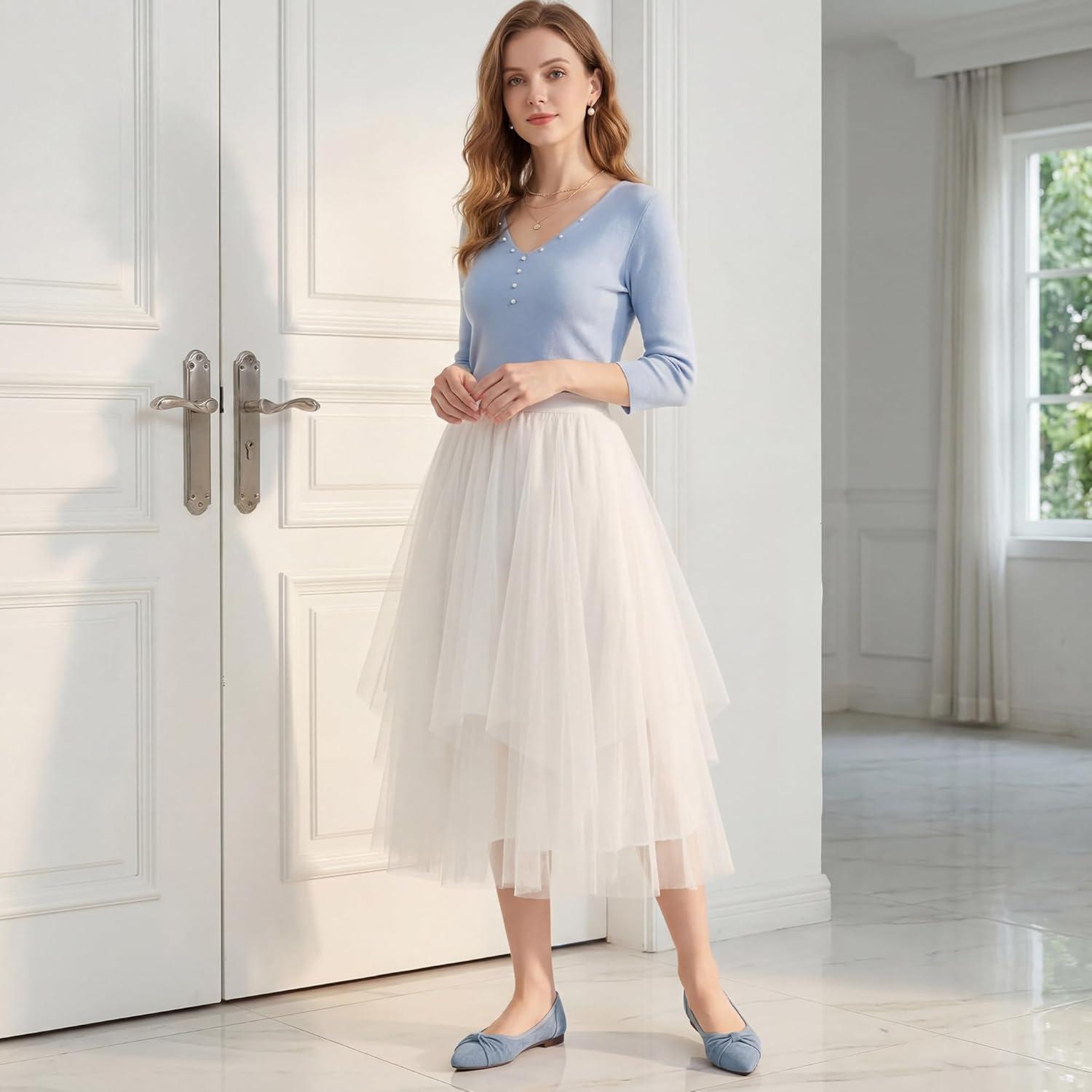 image:imageEcetana Womens Flats Ballet Shoes Comfortable Dressy Pointed Toe Bow Flats 2026 Foldable Slip On Dress Shoes for Work Office Business Wedding CasualBlue