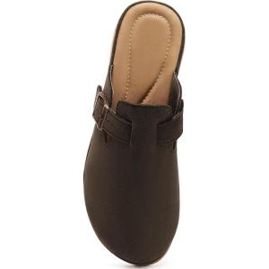Ecetana Womens Clogs Closed Toe Sandals 2026 Dressy Fisherman Flat Sandals Comfortable Casual Slip On Mules for Indoor Outdoor(Coffee)