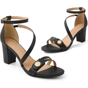 Ecetana Block Heels for Women Comfortable: 3″ Stable Open Toe Chunky Heel Sandals with Ankle Strap & Cushioned Insole – Dressy Shoes for Wedding Prom Bride