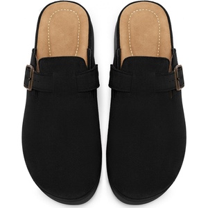 Ecetana Womens Clogs Closed Toe Sandals: 2026 Dressy Slip On Mules with Adjustable Buckle Comfortable Footbed Casual Shoes for Indoor Outdoor(Black)