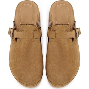 Ecetana Womens Clogs Closed Toe Sandals: 2026 Dressy Slip On Mules with Adjustable Buckle Comfortable Footbed Casual Shoes for Indoor Outdoor(Brown)