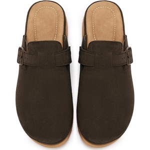 Ecetana Womens Clogs Closed Toe Sandals: 2026 Dressy Slip On Mules with Adjustable Buckle Comfortable Footbed Casual Shoes for Indoor Outdoor(Coffee)